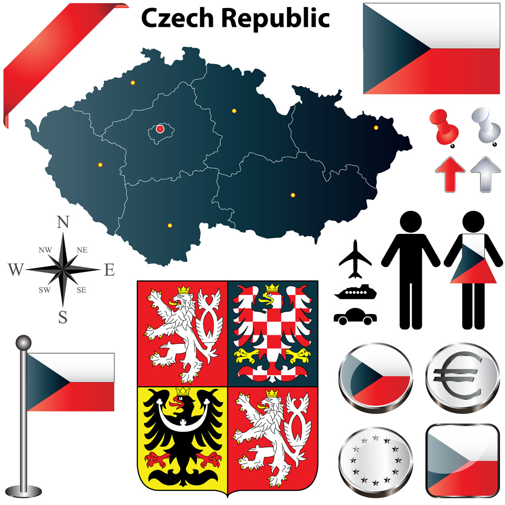 捷克共和国地图国旗矢量图片(图片ID:1014276)_-其他-生活百科-矢量素材_ 素材宝scbao.com
