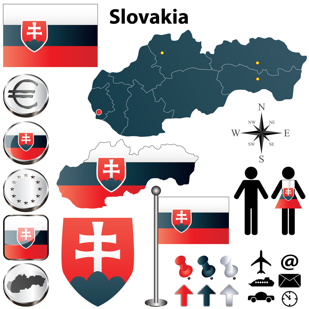 斯洛伐克地图国旗矢量图片(图片ID:1014279)_-其他-生活百科-矢量素材_ 素材宝scbao.com